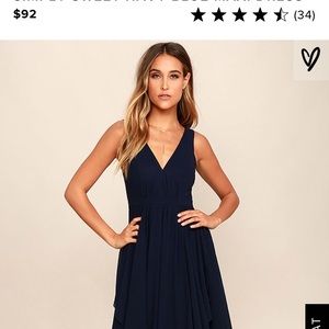 Lulu’s long floor length navy dress